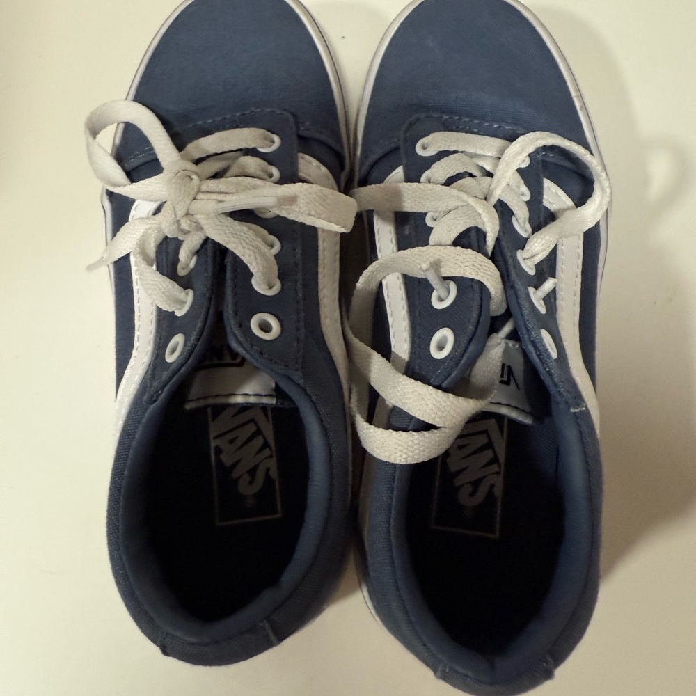 Vans Kids Navy and White Sneakers